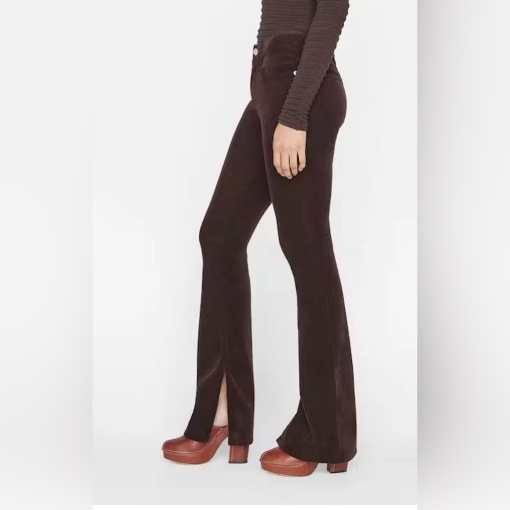 Frame Le mini boot Slit Corduroy pants in espresso